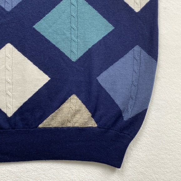 Callaway Nordstrom Vintage Merino Wool Knit Diamond Pattern Crewneck Sweater - Picture 11 of 14